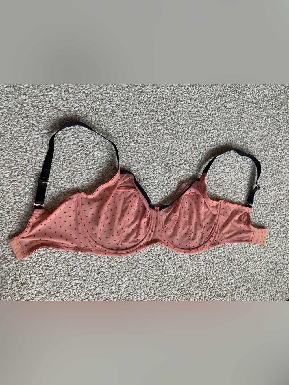 Skarlett Blue Peach Dotted Mesh Underwire Bra
